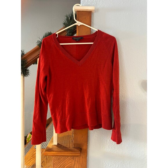 Pendleton Sweaters - Pendleton Women's 100% Merino Wool v neck Sweater large orange medium